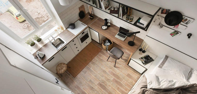 Minimalist Study Layout for Two People