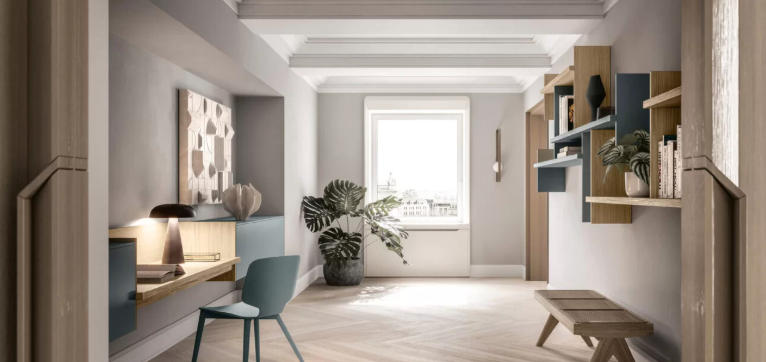 L-Shaped Desk Layouts for Minimalist Study Rooms
