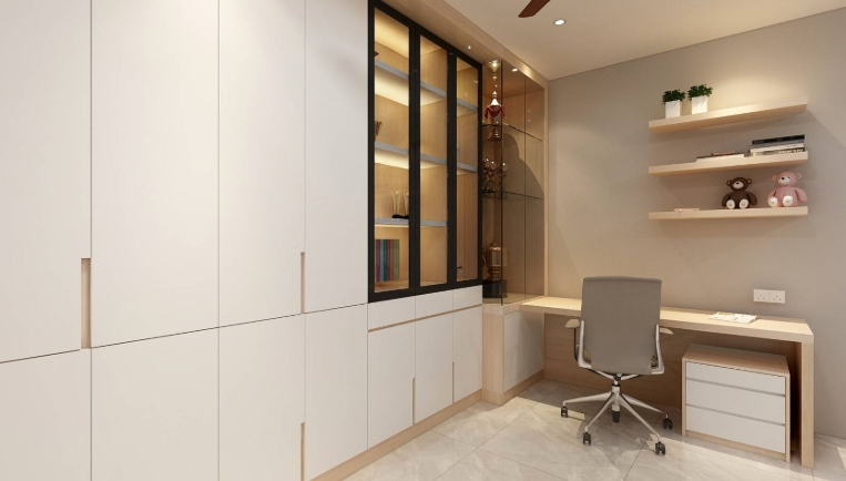 One-Wall Minimalist Study Room Designs