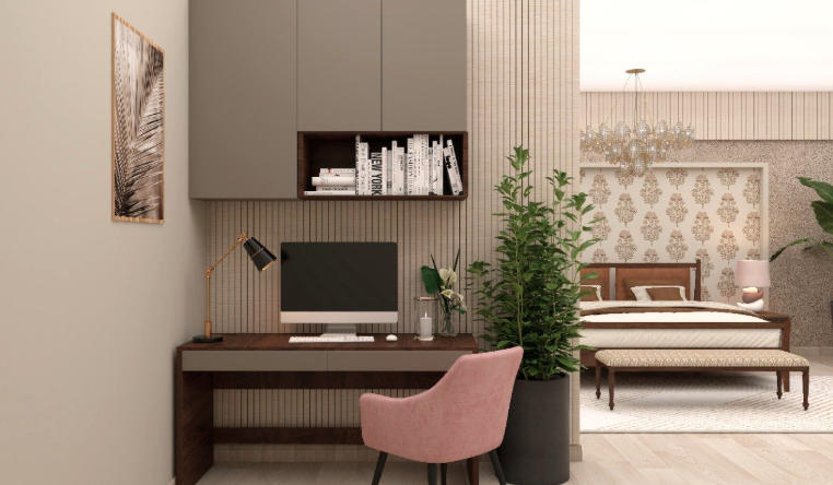 Minimalist Study Room with Natural Materials