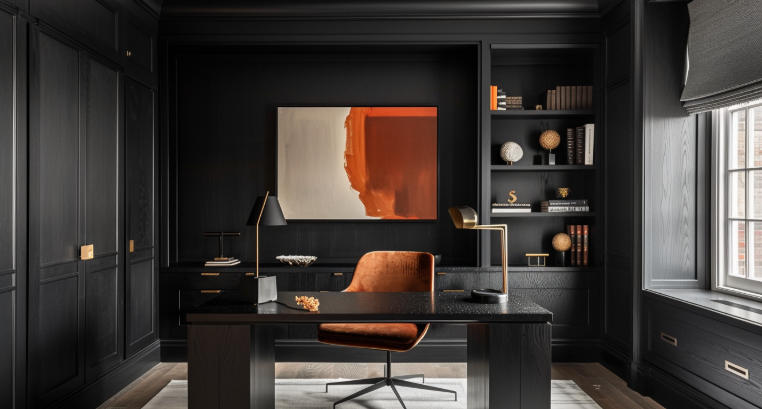 Metal and Glass Accents in Minimalist Study Rooms