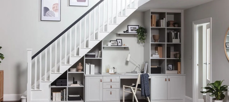 Minimalist Study Nooks Under the Stairs