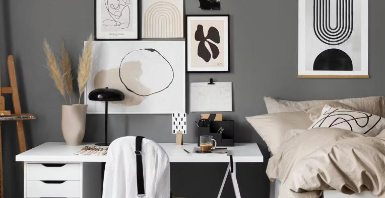 Black-and-White Minimalist Study Spaces