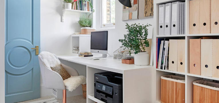 Minimalist Study Room with Energy-Efficient Lighting