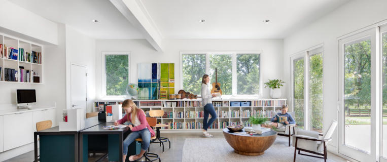 Minimalist Study Room for Parents and Kids