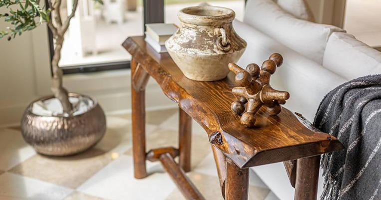 How to Decorate a Console Table in Rustic Wood