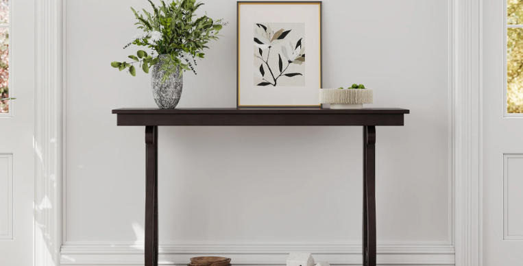 How to Style a Rustic Wood Entry Table