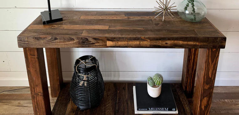 Rustic Wood Console Tables with Drawers for Functionality