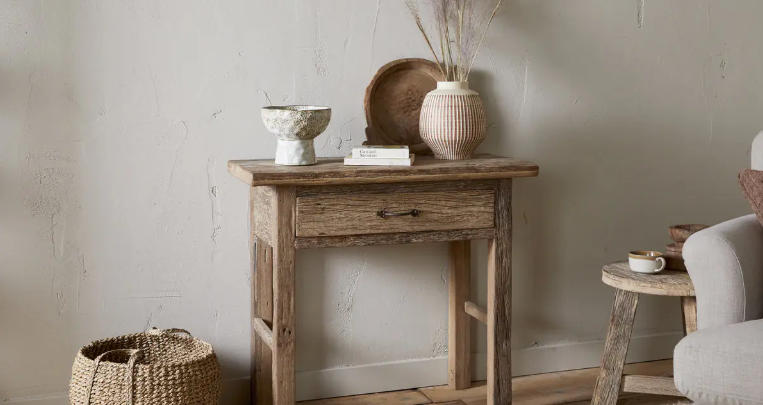 Rustic Entry Tables with Drawers for Functionality