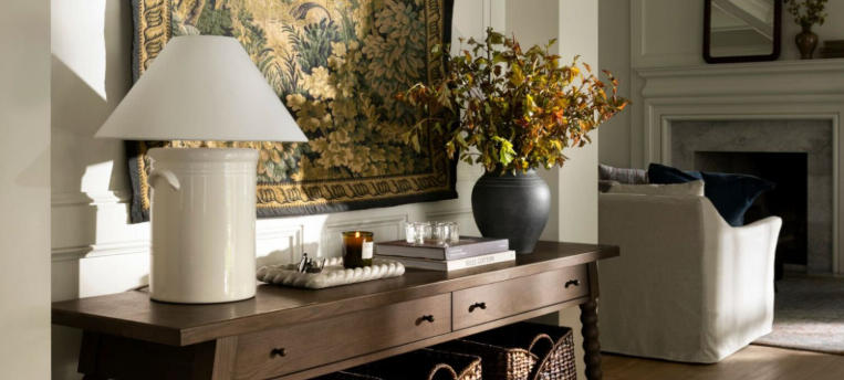 Chunky Rustic Console Tables for Statement Entryways
