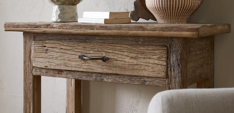 Rough Wood Console Tables for Textured Looks