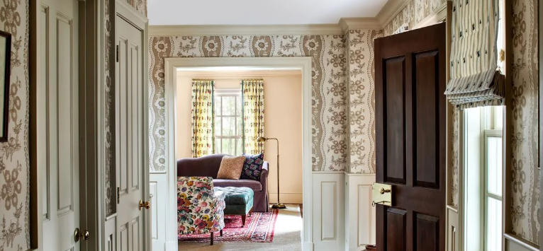 Warm Entryway Ideas Using Layered Wood Tones