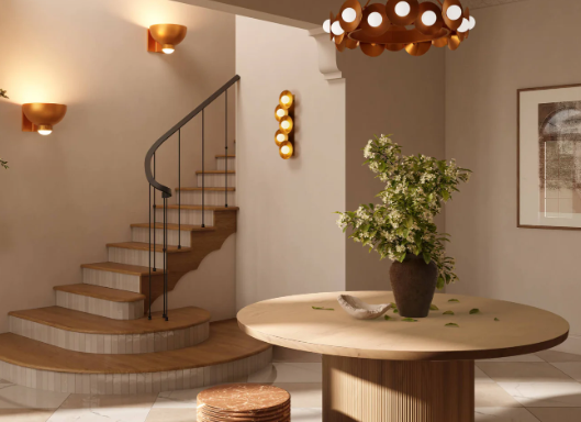 Warm Entryway Ideas with Wall Sconces