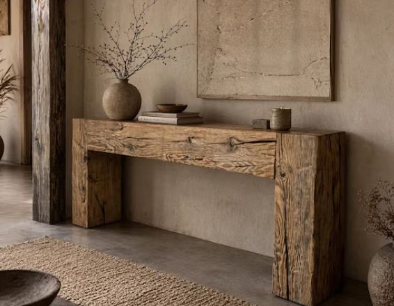 Decorating with Distressed Wood Console Tables