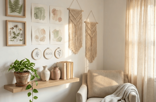Cozy Entryway Decor Using Woven Wall Hangings