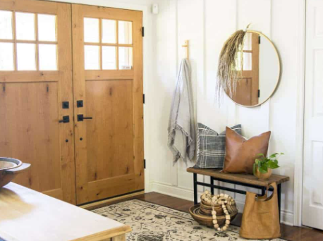 Cozy Entryway Decor Using Subtle Brown Accents