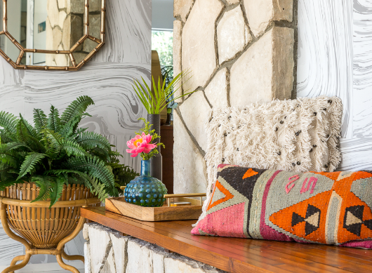 Warm Entryway Decor with Subtle Bohemian Touches