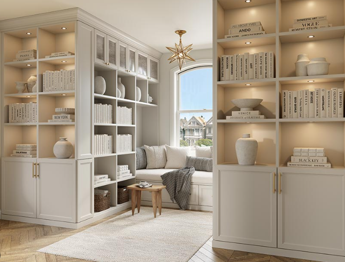 Study Room Storage Cabinets for Long Wall Layouts