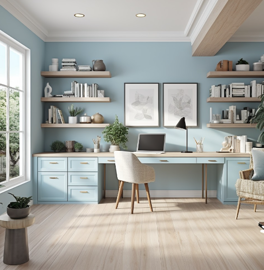 Storage Cabinets for Study Rooms with Clean Geometry